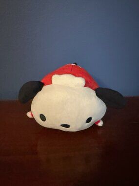 Round 1 Exclusive Sanrio Red Rolltype Mochibi Plush Toy 6.3" Pochacco Dog NWT
